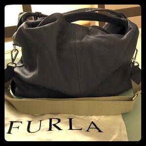 The Furla lavender purple hobo bag
